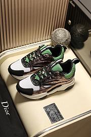 Dior B22 Sneaker Green Technical Mesh Patent - 5