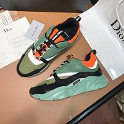 Dior B22 Sneaker Green and Orange Technical Mesh - 3