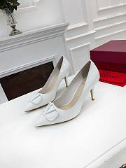 Valentino Garavani Salones Vlogo De Piel White - 2