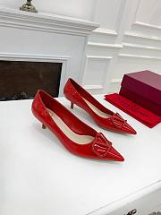 Valentino Garavani Salones Vlogo De Piel Red - 6