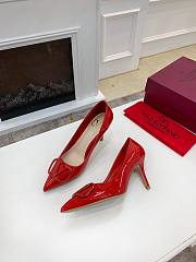 Valentino Garavani Salones Vlogo De Piel Red - 5
