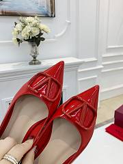 Valentino Garavani Salones Vlogo De Piel Red - 3