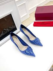 Valentino Garavani Salones Vlogo De Piel Blue - 5