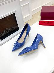 Valentino Garavani Salones Vlogo De Piel Blue - 4
