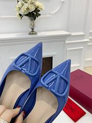 Valentino Garavani Salones Vlogo De Piel Blue - 2