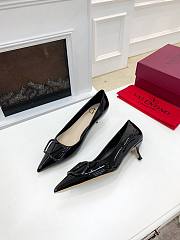 Valentino Garavani Salones Vlogo De Piel Black - 5