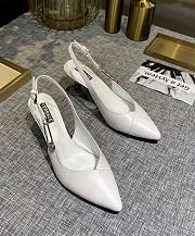 Versace Safety Pin Pumps White - 6
