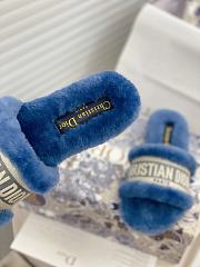 Dior Dway Slides Fur Blue - 5