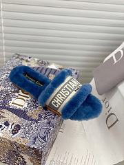 Dior Dway Slides Fur Blue - 3