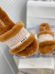 Dior Dway Slides Fur Brown - 6