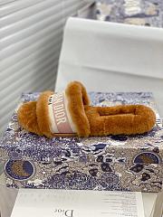 Dior Dway Slides Fur Brown - 5