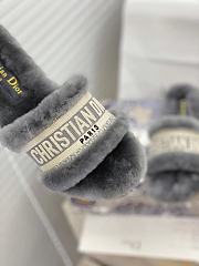 Dior Dway Slides Fur Grey - 5