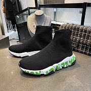 Balenciaga Speed Graffiti Trainers White Green Logo - 1