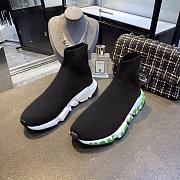 Balenciaga Speed Graffiti Trainers White Green Logo - 3