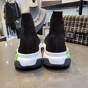 Balenciaga Speed Graffiti Trainers White Green Logo - 4