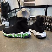 Balenciaga Speed Graffiti Trainers White Green Logo - 6