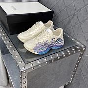 Gucci Rhyton Blue Sea Waves Leather Sneaker - 5