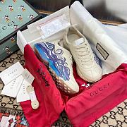 Gucci Rhyton Blue Sea Waves Leather Sneaker - 3