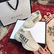 Gucci Rhyton Gucci Black Logo Leather Sneaker - 5