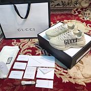 Gucci Rhyton Gucci Black Logo Leather Sneaker - 6