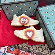 Gucci Rhyton Orange Heart Leather Sneaker - 2