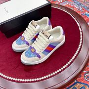 Gucci Screener Leather Sneaker ‎Blue Purple - 2