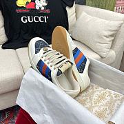 Gucci Screener Leather Sneaker ‎Blue Red - 3