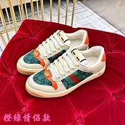 Gucci Screener Leather Sneaker ‎Green Orange - 3