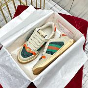 Gucci Screener Leather Sneaker ‎Green Orange - 2