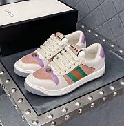 Gucci Screener Leather Sneaker Purple Pink - 6