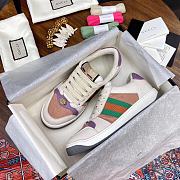 Gucci Screener Leather Sneaker Purple Pink - 2