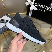 Chanel Black Knit Fabric CC Low-Top Sneakers - 6