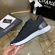 Chanel Black Knit Fabric CC Low-Top Sneakers - 4