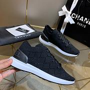Chanel Black Knit Fabric CC Low-Top Sneakers - 3