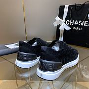 Chanel Black Knit Fabric CC Low-Top Sneakers - 2