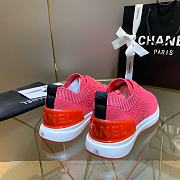 Chanel Pink Knit Fabric CC Low-Top Sneakers - 6