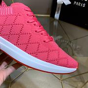 Chanel Pink Knit Fabric CC Low-Top Sneakers - 2
