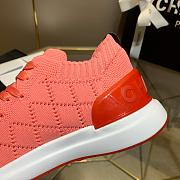 Chanel Red Knit Fabric CC Low-Top Sneakers - 3