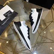 Chanel White Black Knit Fur CC Low-Top Sneakers - 6