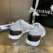 Chanel White Knit Fabric CC Low-Top Sneakers - 5