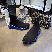Balenciaga Speed Graffiti Black Blue 605972 W05GE 1140 - 2