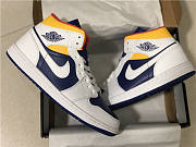 Air Jordan 1 Mid White Laser Orange Deep Royal Blue 554725-131 - 6