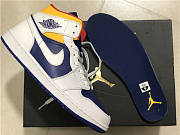 Air Jordan 1 Mid White Laser Orange Deep Royal Blue 554725-131 - 5