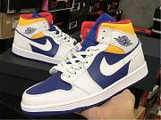 Air Jordan 1 Mid White Laser Orange Deep Royal Blue 554725-131 - 4