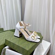 Gucci Women's Sandal with Horsebit White 655411 BKO00 9022 - 6
