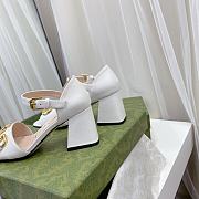 Gucci Women's Sandal with Horsebit White 655411 BKO00 9022 - 5