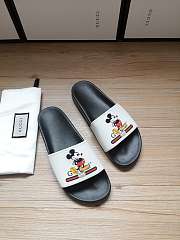 Gucci Black White Mickey Slide Sandals - 5