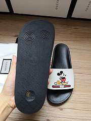 Gucci Black White Mickey Slide Sandals - 2