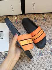 Gucci Orange Neon Slide Sandals - 6