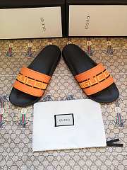 Gucci Orange Neon Slide Sandals - 5